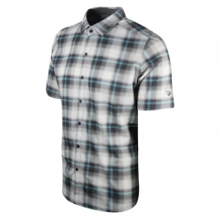 Kuhl Men's White Grey Turquoise S/S Woven Shirt 9 Kuhl Men's White Grey Turquoise S/S Woven Shirt