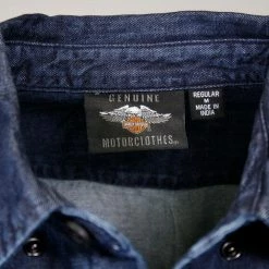 Harley-Davidson Men's Navy Denim L/S Woven Shirt (S41) 13 Harley-Davidson Men's Navy Denim L/S Woven Shirt (S41)