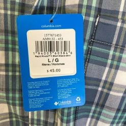 Columbia Men's Light Blue Turquoise Rapid Rivers II S/S Woven Shirt (453)