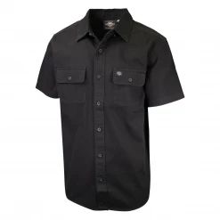 Harley-Davidson Men's All Black S/S Woven Shirt (S08)