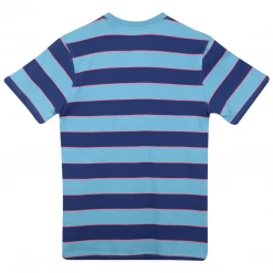 Short Sleeve Volcom Boy's Sky Blue & Navy With Coral Striped S/S T-Shirt (S02)