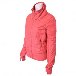 Clearance Bench Women's Pink Red Militaristic Zip-Up Jacket (Medium)