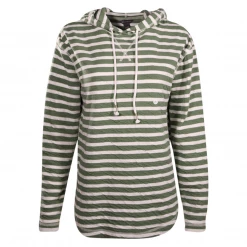 Womens Eddie Bauer Women's Fennel Safari Duofold Striped Pullover Hoodie (S05C)