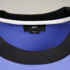 OBEY Men's Blue White Black Blocked S/S T-Shirt