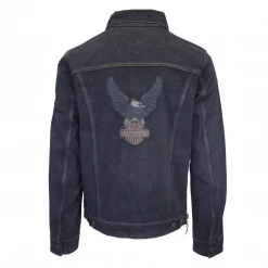 Harley-Davidson Women's Winged Applique Denim Button Up Jacket S06