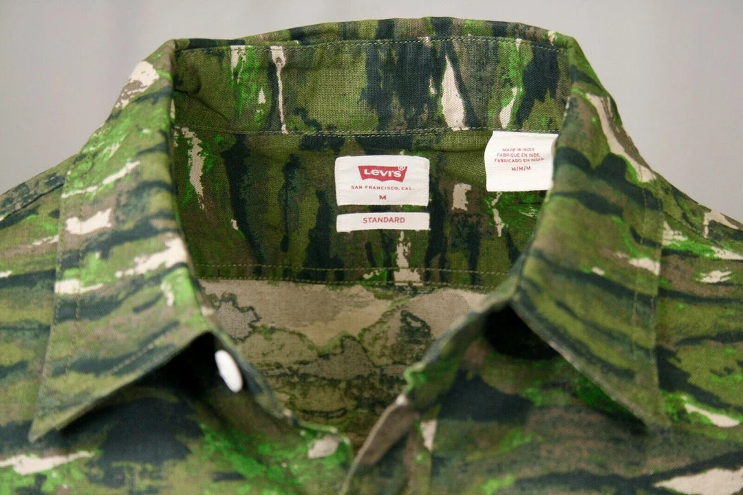 Levi's Men's Green Camouflage S/S Woven Shirt 7 Levi's Men's Green Camouflage S/S Woven Shirt