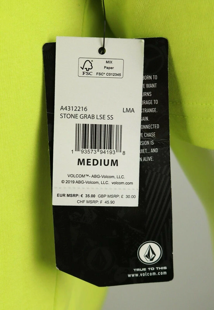 New Arrivals Volcom Men's Fluorescent Yellow Stone Purple Hand S/S T-Shirt (S46) 10 New Arrivals Volcom Men's Fluorescent Yellow Stone Purple Hand S/S T-Shirt (S46)