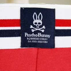 Psycho Bunny Men's 2 Pack White Band Red White Boxer Briefs (S07)
