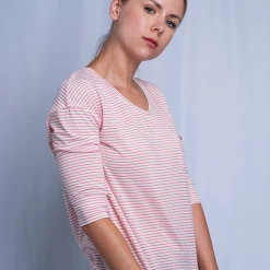 T-Shirts Roxy Women's Striped V-Neck L/S T-Shirt (S05)