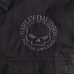 New Arrivals Harley-Davidson Men's Black Embroidered Skull L/S Woven Shirt (S21)