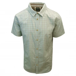 Spotted Clothing PrAna Men's Cyan Box Plaid S/S Woven Shirt (Slim Fit) S03