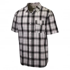 Vans Men's Charmster 2-K White Black Red Plaid S/S Woven Shirt (Size Medium)