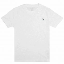 Polo Ralph Lauren Kid's White - Navy Pony Round Neck S/S T-Shirt (S03)