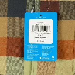 Columbia Men's Pale Mustard Orange Plaid Cornell Woods L/S Flannel Shirt (242) 14 Columbia Men's Pale Mustard Orange Plaid Cornell Woods L/S Flannel Shirt (242)