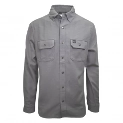 Harley-Davidson Men's Solid Grey Snap On Button L/S Woven Shirt (S10)