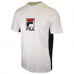 FILA Men's White Big F-Box Logo S/S T-Shirt (178)