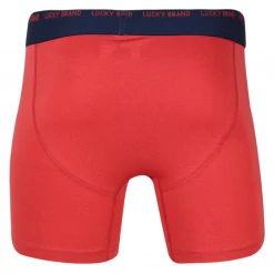 Lucky Brand Men's Blue, Red & Floral Pattern 4 Pack Boxer Briefs (S02) Mens