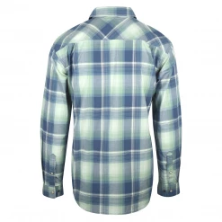 Carhartt Men's Blue Seafoam Plaid Relaxed Fit Snap Front L/S Woven Shirt (S11)
