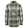 Carhartt Men's Forrest Green Cream Plaid Snap Front L/S Woven Shirt (S16)