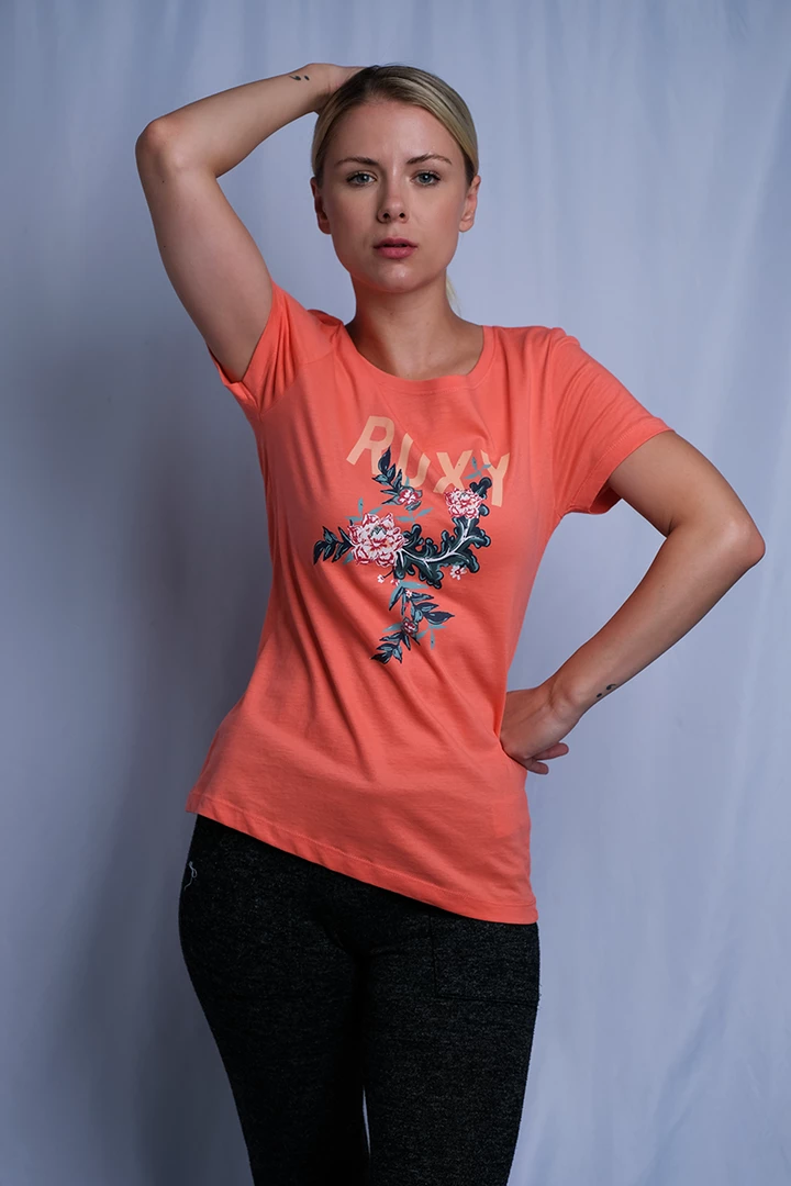 Roxy Women's Floral Round Neck S/S T-Shirt (S05) 4 Roxy Women's Floral Round Neck S/S T-Shirt (S05)