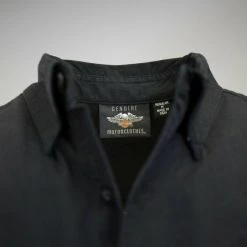 Harley-Davidson Men's Black Blue Two Tone Skull S/S Woven Shirt (S31)