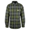 Carhartt Men's Olive Green Black Grey Plaid Slim Fit L/S Flannel Shirt (S10) New Arrivals
