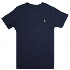 Polo Ralph Lauren Kid's Heather Navy - White Pony Round Neck S/S T-Shirt (S25)