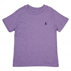 Polo Ralph Lauren Kid's Heather Purple - Navy Pony Round Neck S/S T-Shirt (S22)