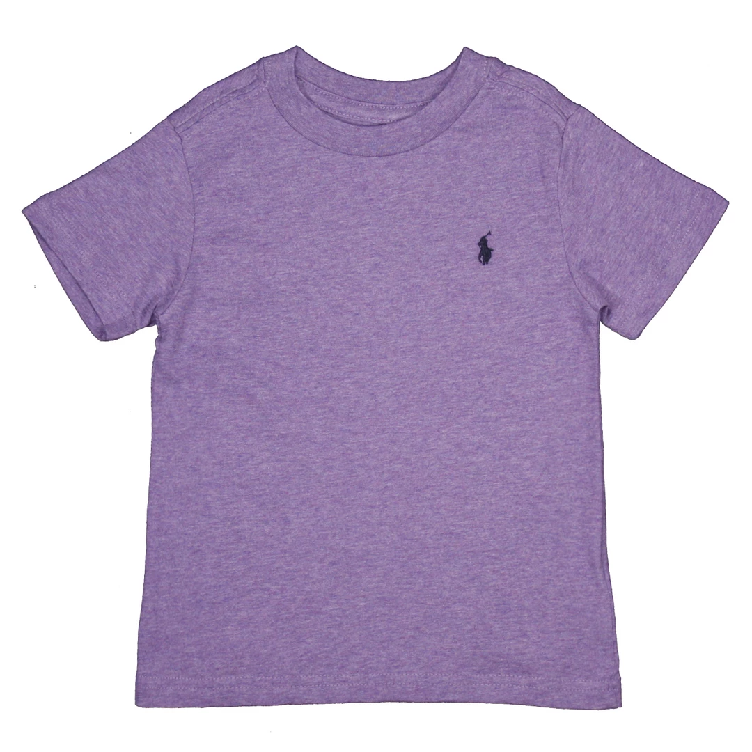Polo Ralph Lauren Kid's Heather Purple - Navy Pony Round Neck S/S T-Shirt (S22) 3 Polo Ralph Lauren Kid's Heather Purple - Navy Pony Round Neck S/S T-Shirt (S22)