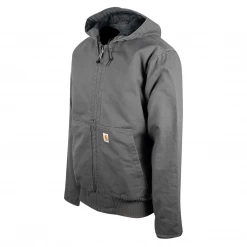 Carhartt Men's Grey Loose Fit Firm Duck Insulated Active Canvas Jacket (S01) New Arrivals