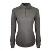 Greg Norman Women's Dark Heather Grey 1/4 Zip Mockneck L/S T-Shirt (Retail $79)