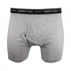 Kenneth Cole Men's New York 1 Pack Black Band Dark HTH Grey Boxer Brief (S02)