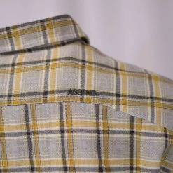 Ascend Men's Classic Yellow Grey L/S Woven Shirt Mens