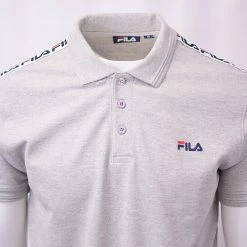 FILA Men's Retro Light Grey Marl S/S Polo Shirt (Retail $50)