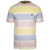FILA Men's Multicolor Pastel Pink Blue Yellow Striped S/S T-Shirt (164)