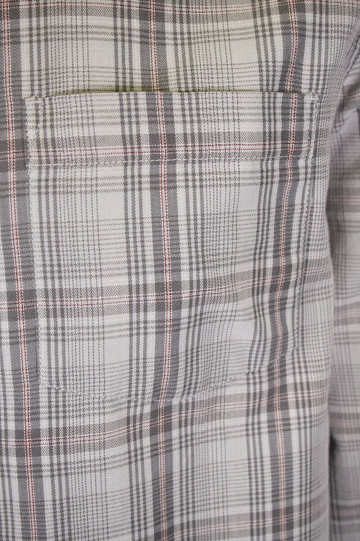 PrAna Men's Light Grey Maroon Plaid L/S Woven Shirt (S52) 6 PrAna Men's Light Grey Maroon Plaid L/S Woven Shirt (S52)