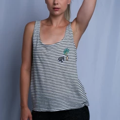 Roxy Women's Palm Trees & Surf Boards Striped Sleeveless Tank Top (S07) Tanks 25 Roxy Women's Palm Trees & Surf Boards Striped Sleeveless Tank Top (S07) Tanks