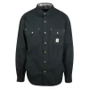 Carhartt Men's Black Flannel Lined Snap On Button Collared L/S Jacket
