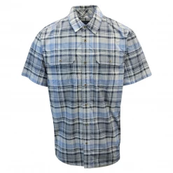 PrAna Men's Blue Grey Plaid S/S Woven Shirt (S18)