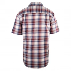 Carhartt Men's Maroon Off White Blue Relaxed Fit S/S Woven Shirt (S14) New Arrivals