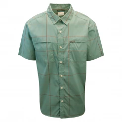 Columbia Men's Teal Red Plaid Thirty Mile Ledge EXS S/S Woven Shirt (344)