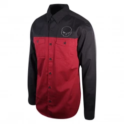 Harley-Davidson Men's Black Maroon Two Tone L/S Woven Shirt (S23)
