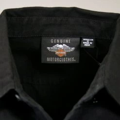 Harley-Davidson Men's All Black S/S Woven Shirt (S08)