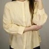 Levi's Women's Yellow Striped Band Collar L/S Woven Shirt 1 Levi's Women's Yellow Striped Band Collar L/S Woven Shirt