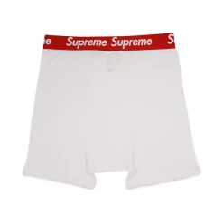 Supreme Men's 100% Authentic Single Pack White Boxer Briefs