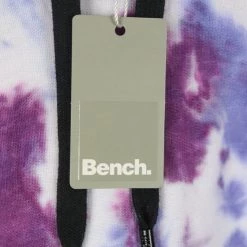 Pull Over Bench Women's White Magenta Purple Tie Dye Elongated Pullover Hoodie (4901)