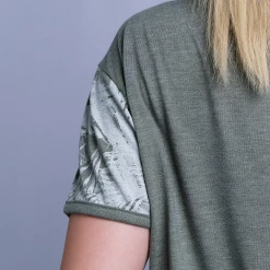 Womens Roxy Women's Heather Green Palm Round Neck S/S T-Shirt