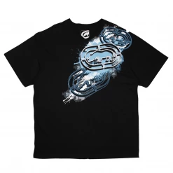 Ecko Unltd. Men's Black W/ Blue Logo V-Neck S/S T-Shirt (Size 3X)