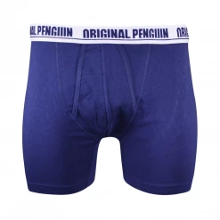 Original Penguin Men's 3 Pack Solid Navy W/ White Strap Boxer Briefs (Sizes XL)