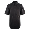 Carhartt Men's Black Rugged Professional Series Canvas S/S Woven Shirt (S01)